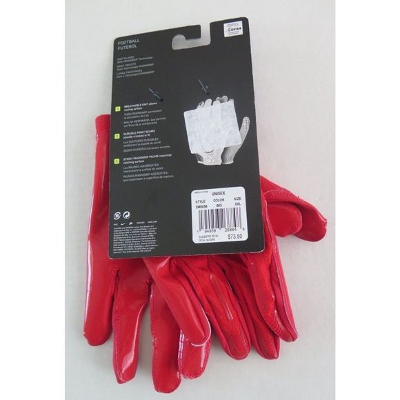 Nike DM0056-663 Unisex Sz 2XL Red Vapor Knit Elite Magnagrip Football Gloves $75 - Picture 2 of 4